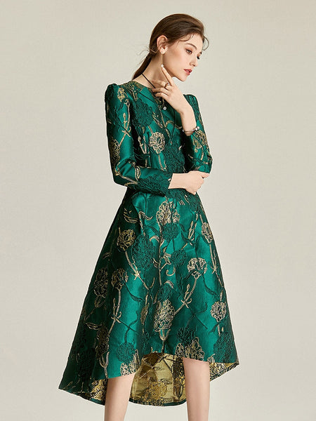 Designer Swan Jacquard Dress