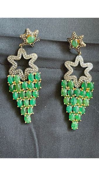 Star Emerald Earrings
